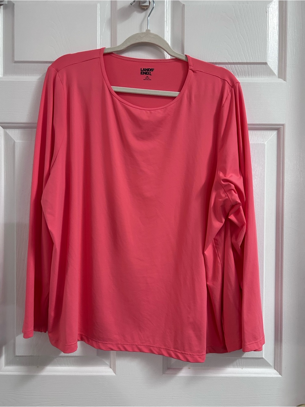 Lands' End Long-Sleeve SPF 50 Swim Shirt - Coral